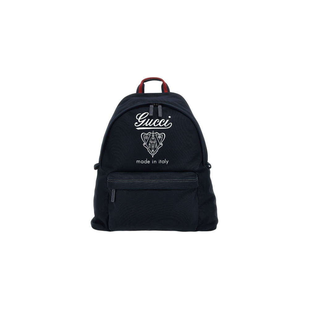 Gucci Logo Printed Zip-Up Backpack