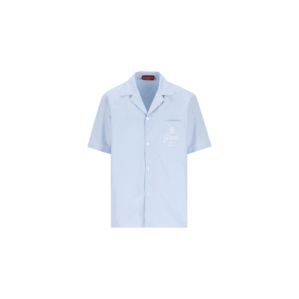 Gucci Thin Striped Poplin Bowling Shirt