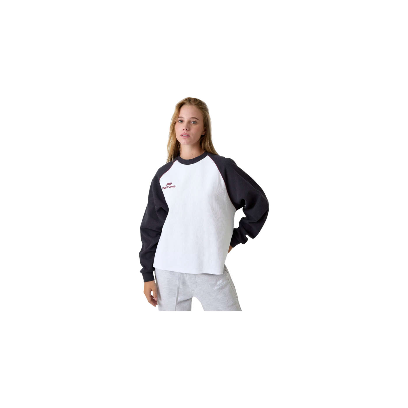 Eme Studios Hanbal Navy Waffle Long Sleeve