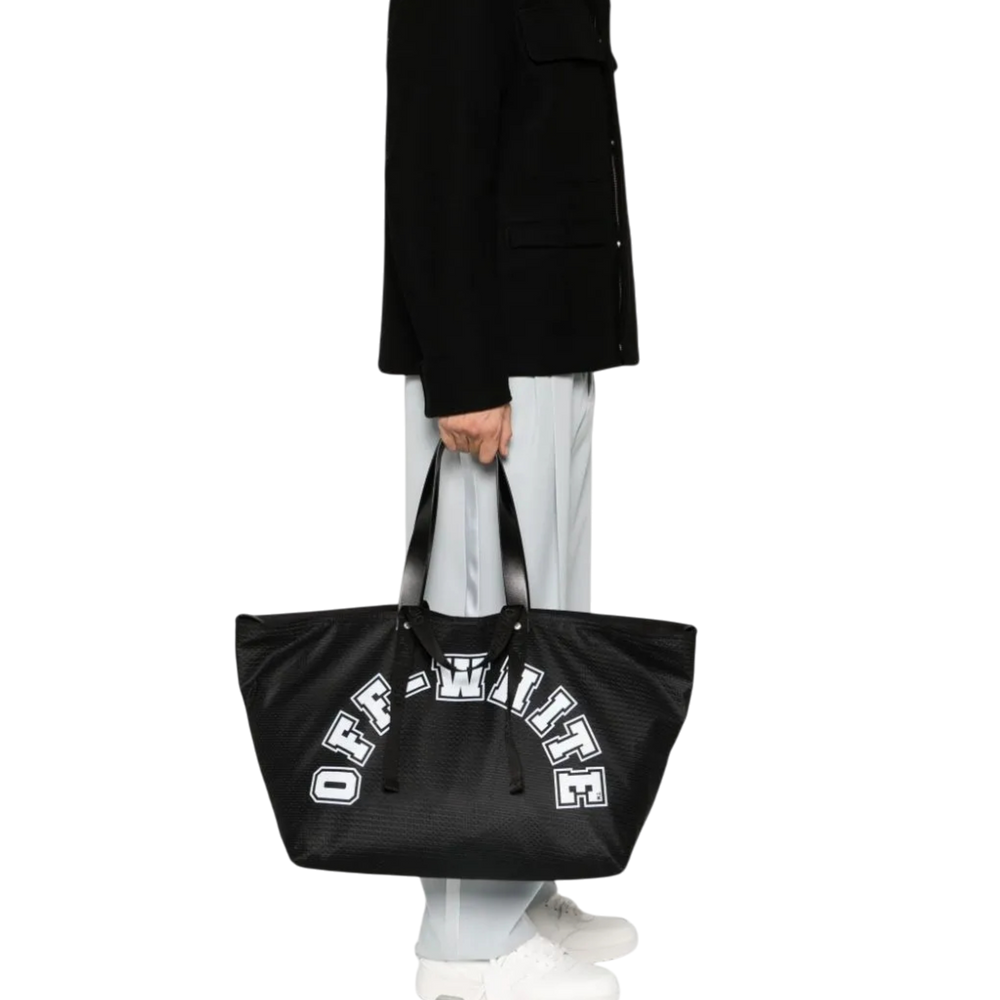 Off-White Bag Logo Print Mesh Tote