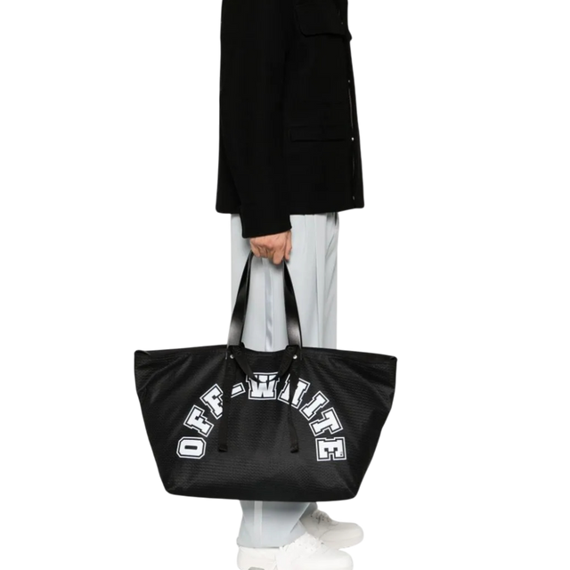 Off-White Bag Logo Print Mesh Tote