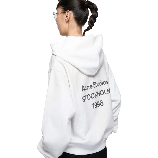 Acne Studios Logo Hooded Sweater Dusty White Hoodie