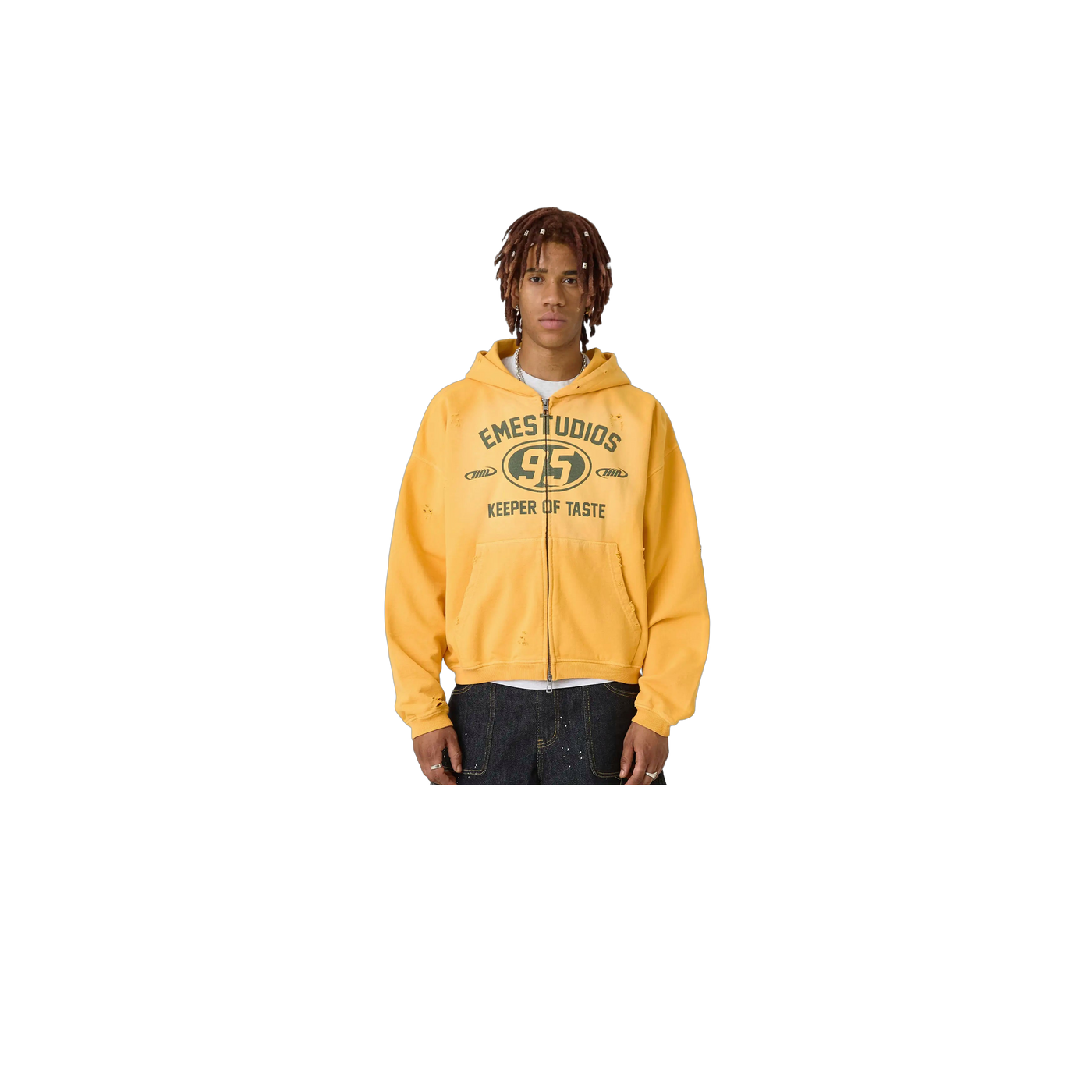 Eme Studios Keeper Mustard Cropped Boxy Full Zip