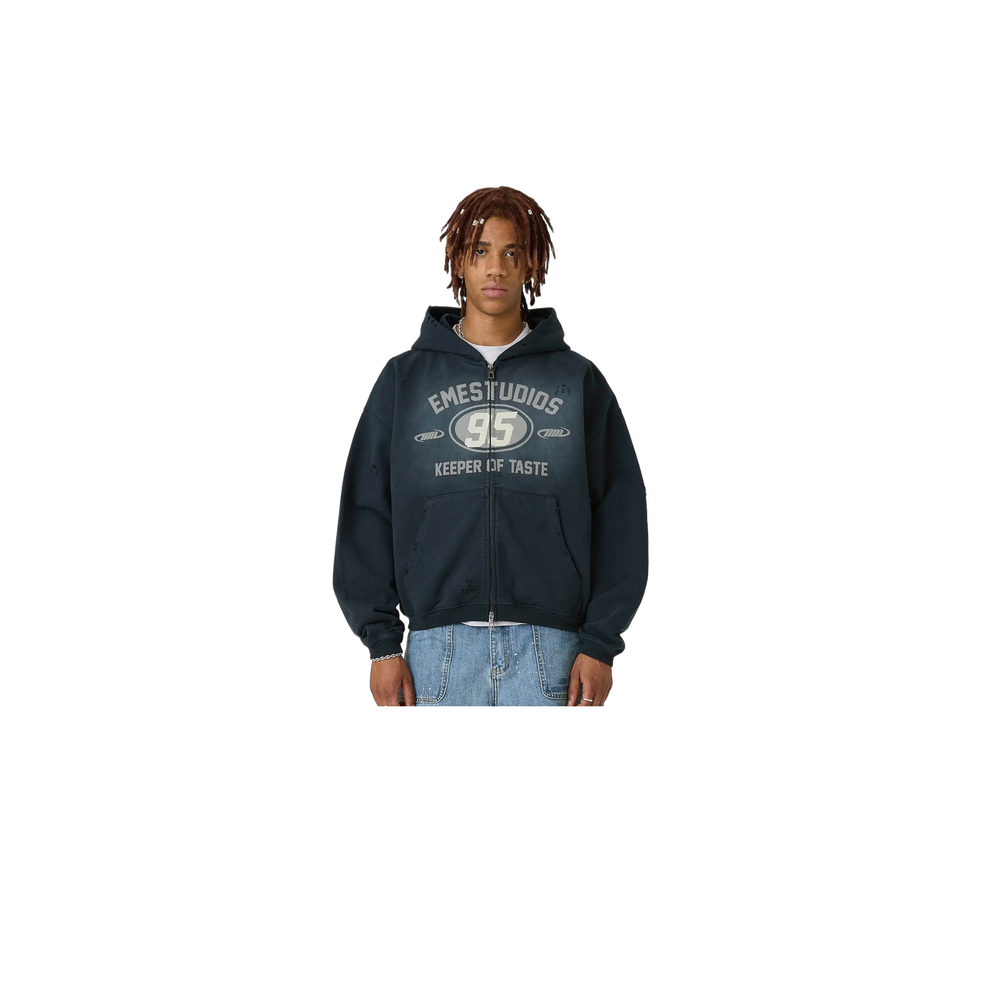 Eme Studios Keeper Shadow Cropped Boxy Full Zip