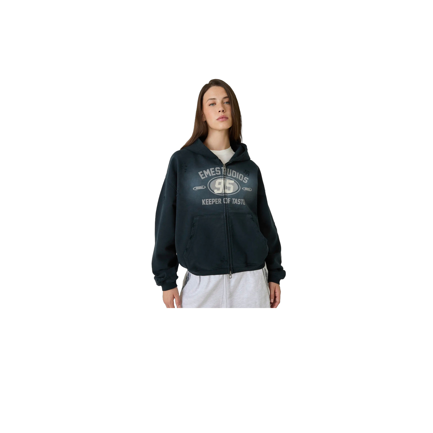 Eme Studios Keeper Shadow Cropped Boxy Full Zip