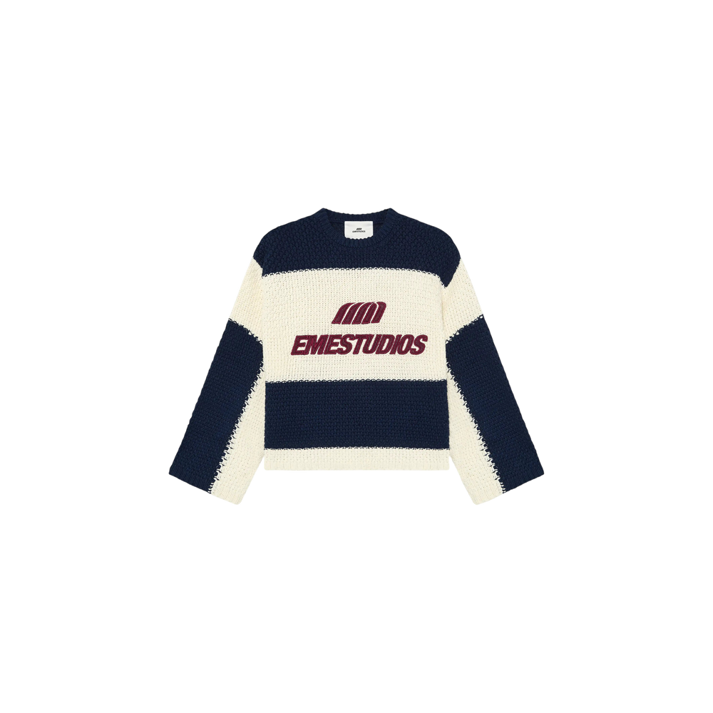Eme Studios Layr Navy Knit Sweater