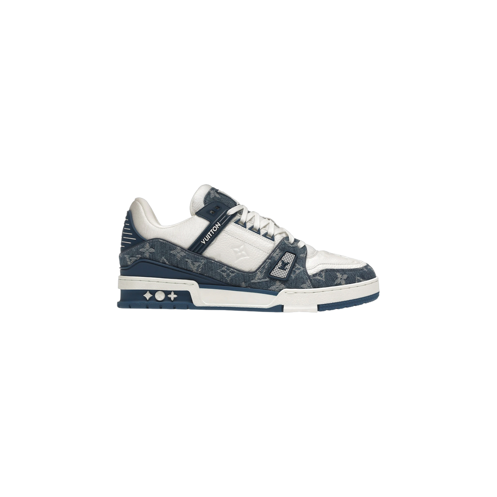 Louis Vuitton Lv Trainer Monogram Denim Blanco y Azul