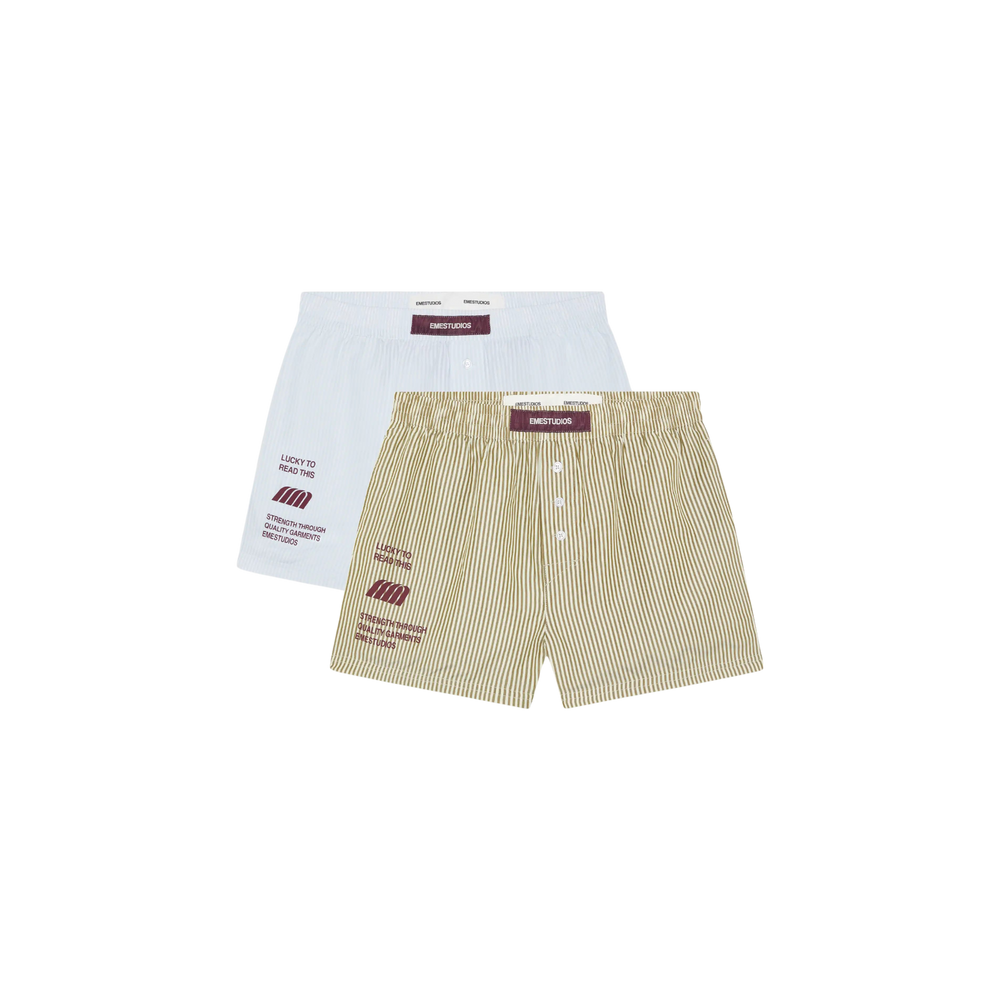 Eme Studios Lucky Striped Burgundy Boxers