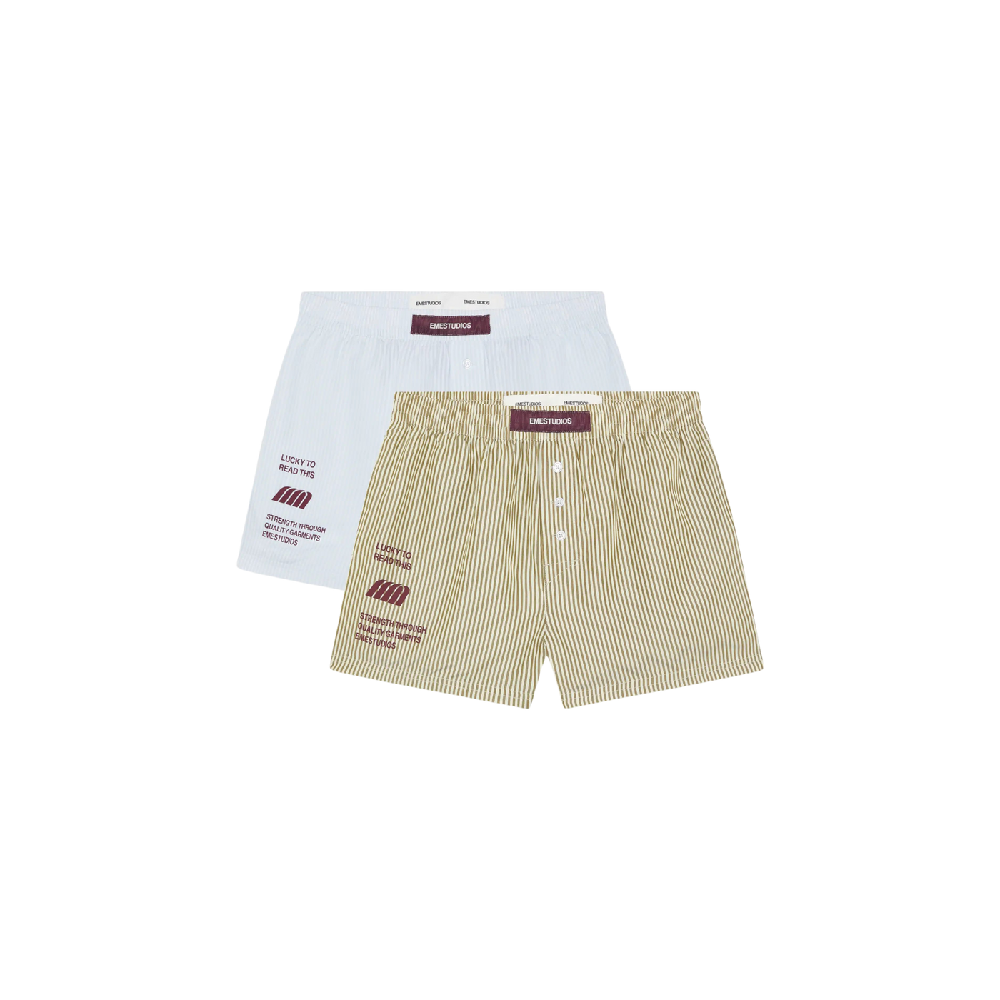 Eme Studios Lucky Striped Burgundy Boxers