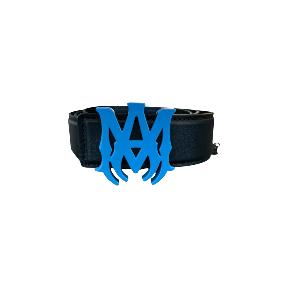 Cinturón Cinto Amiri Black & Blue MA Logo Leather Belt