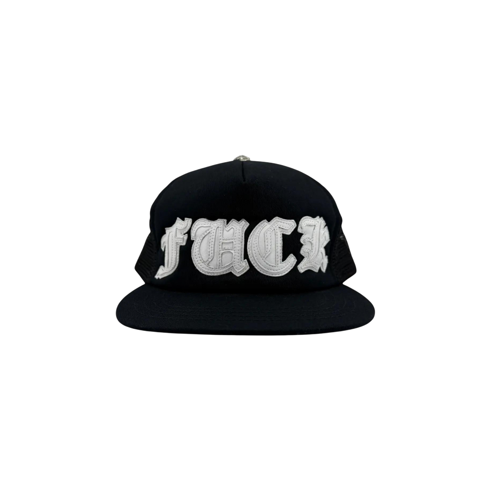 Gorra Chrome Hearts Leather Fuck Patch Trucker Hat Black White