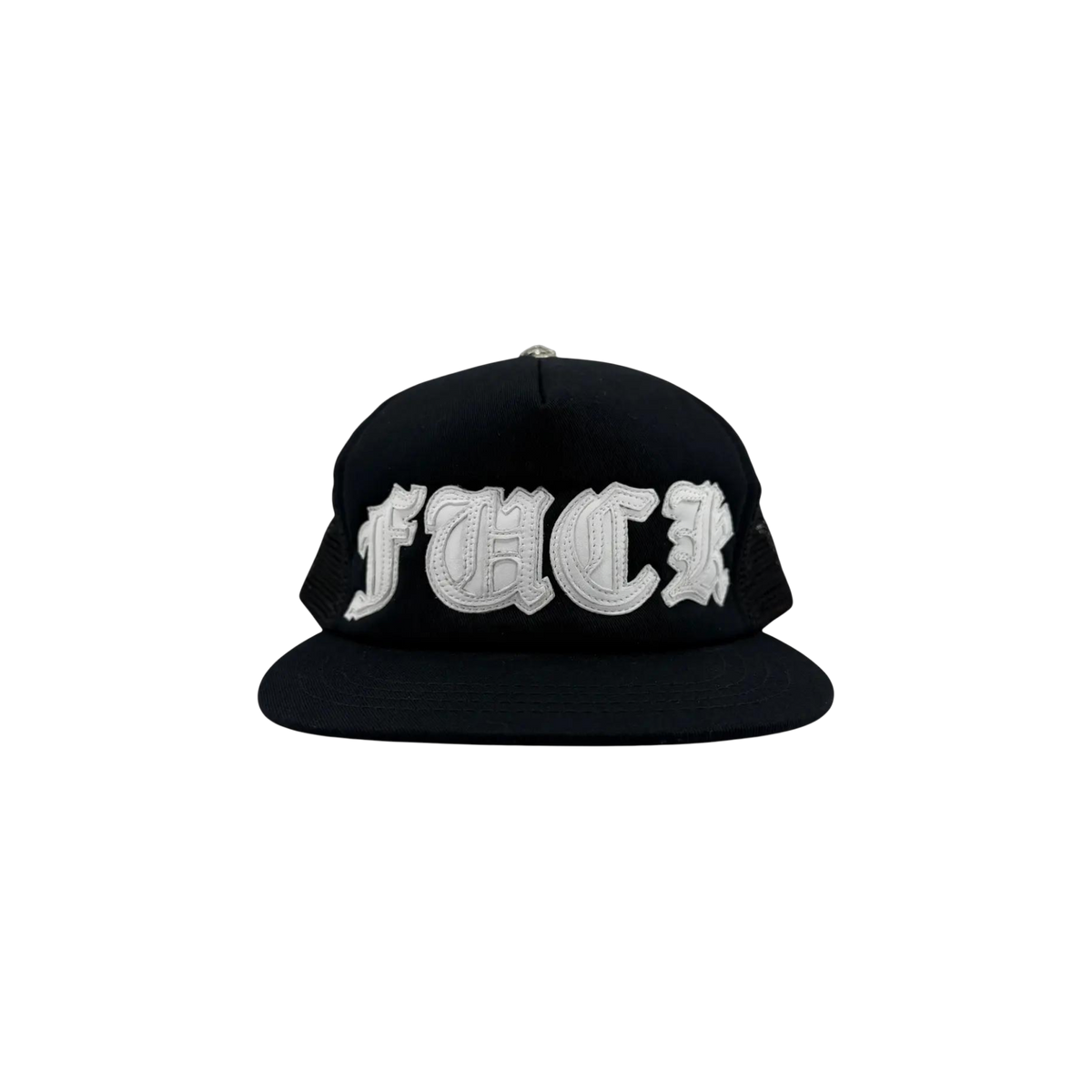 Gorra Chrome Hearts Leather Fuck Patch Trucker Hat Black White