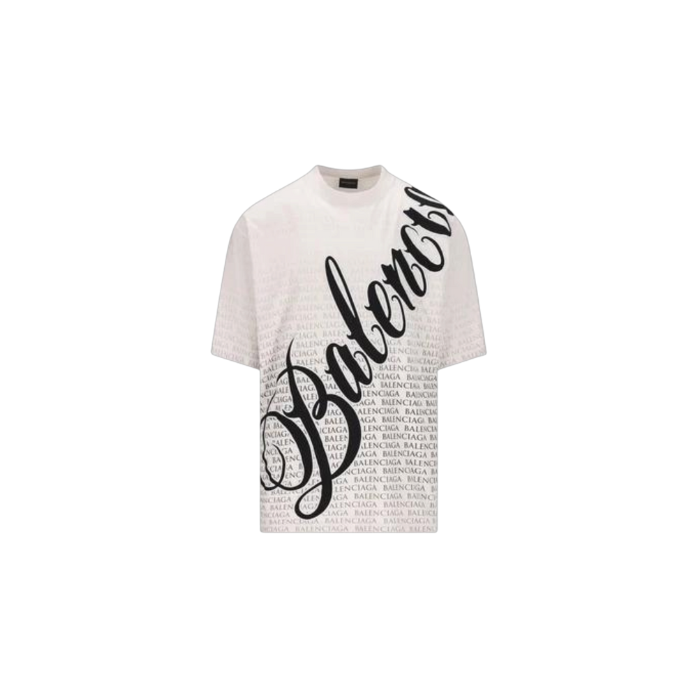 Remera Balenciaga Medium Fit Big B Cursive Logo Graphic