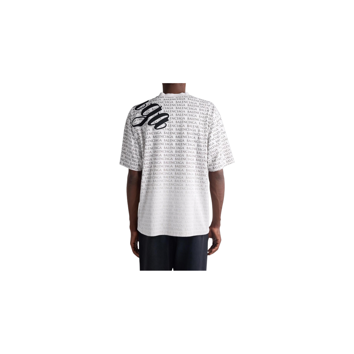 Remera Balenciaga Medium Fit Big B Cursive Logo Graphic