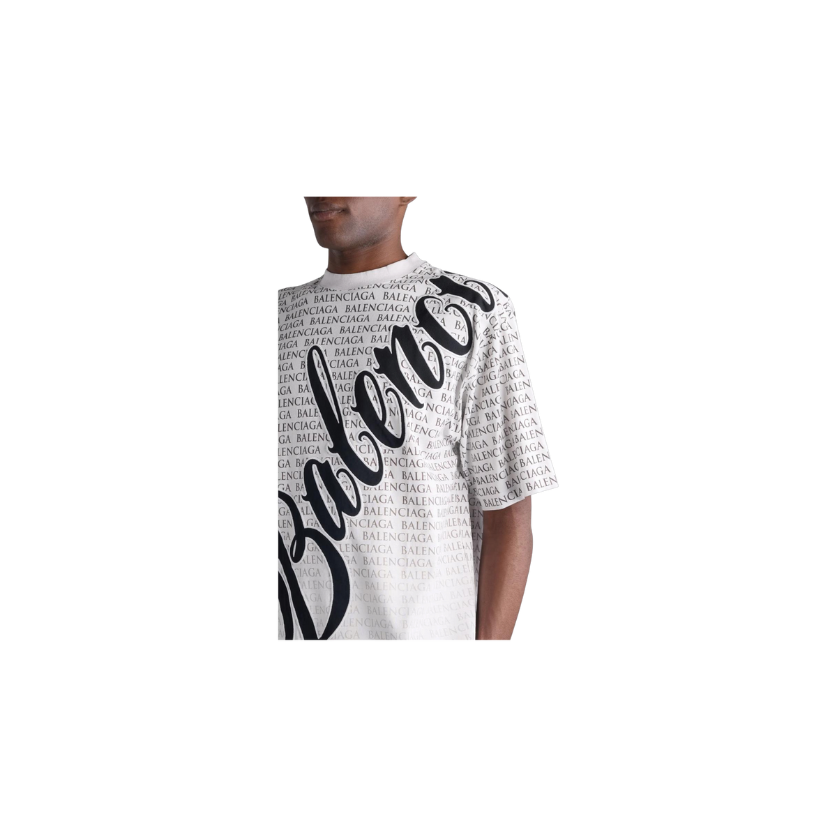 Remera Balenciaga Medium Fit Big B Cursive Logo Graphic