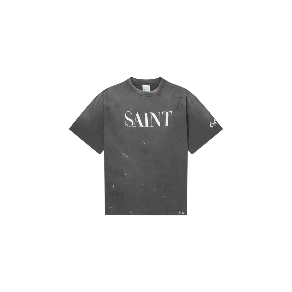 Remera SAINT MXXXXXX Logo-Print Paint-Splattered