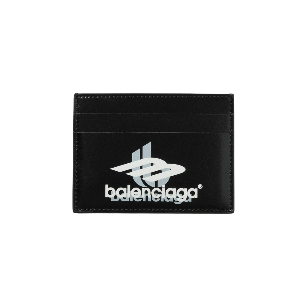 Tarjetero Balenciaga Logo-Print Leather