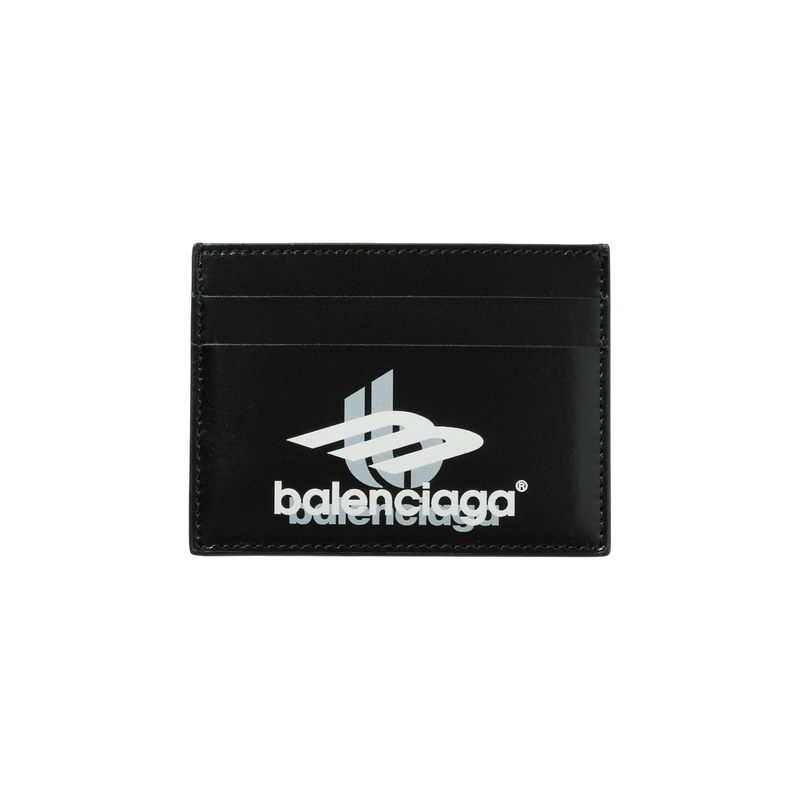 Tarjetero Balenciaga Logo-Print Leather