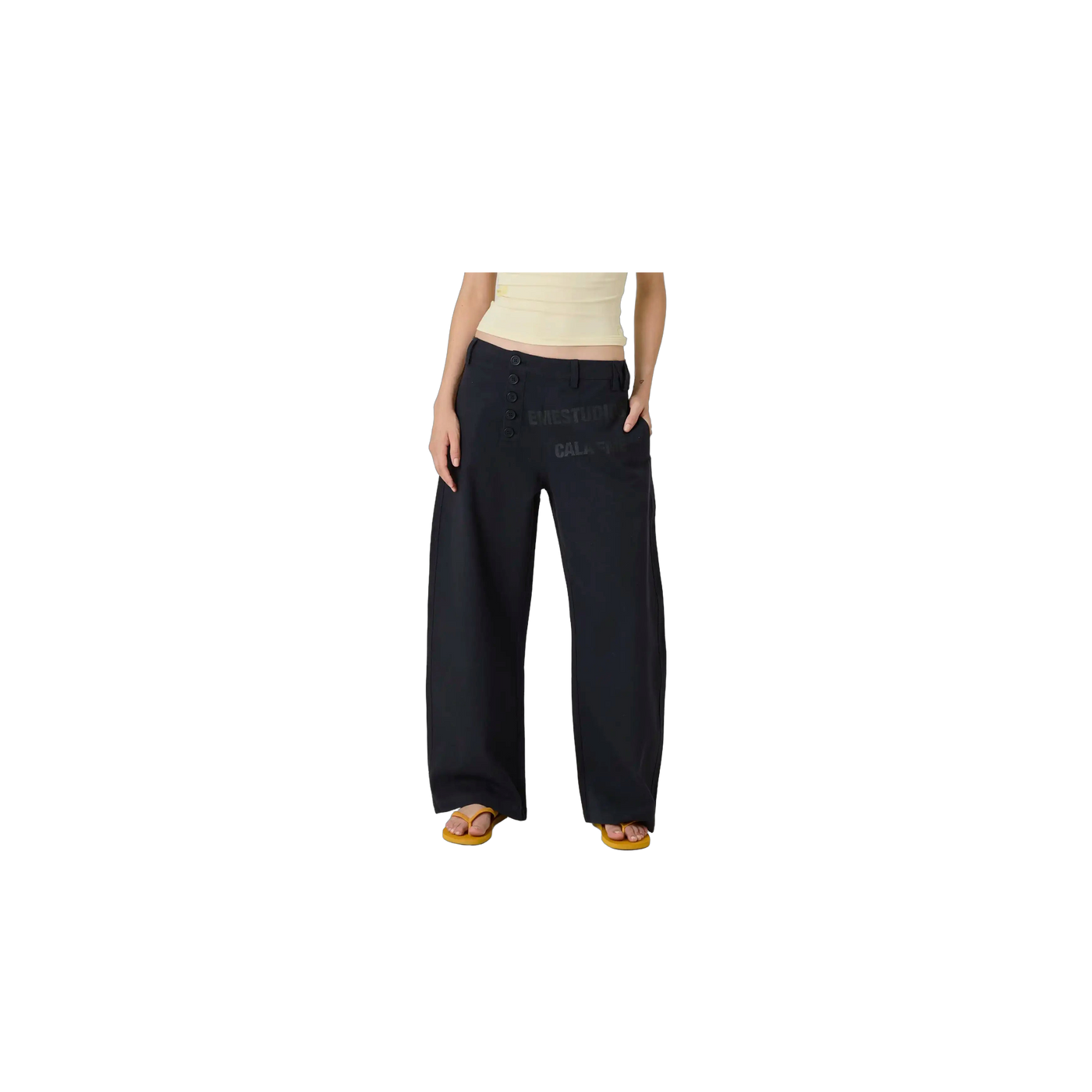 Eme Studios Mat Navy Balloon Linen Pants