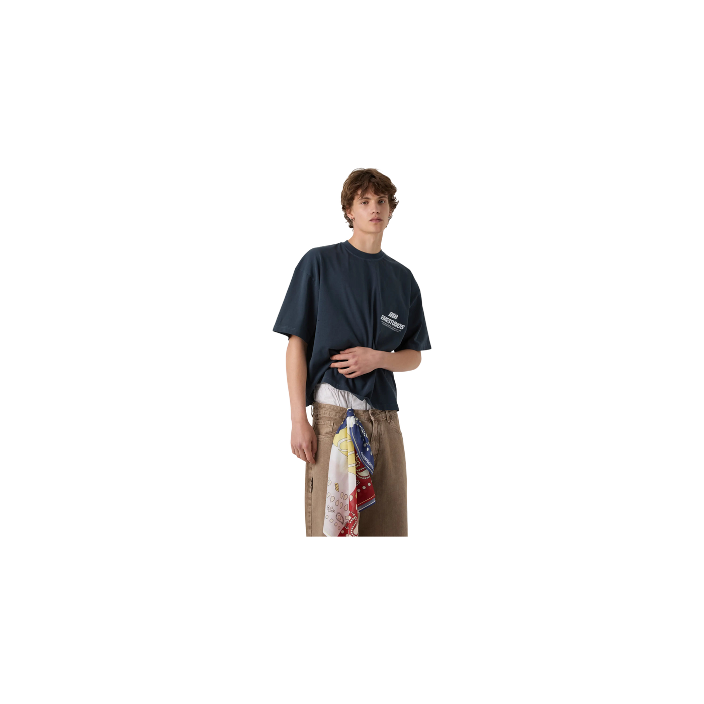 Eme Studios Meaning Navy Oversized T-Shirt