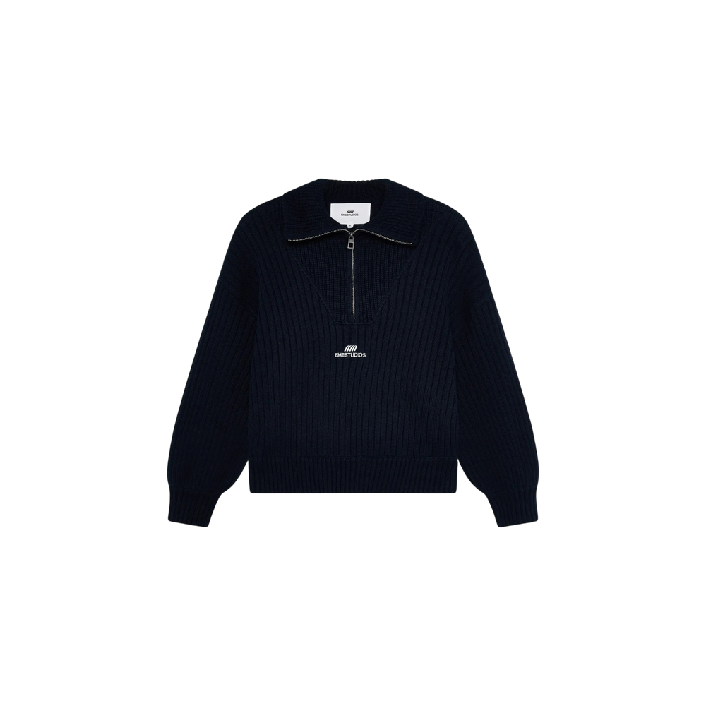 Eme Studios Nobly Knit Navy Half Zip