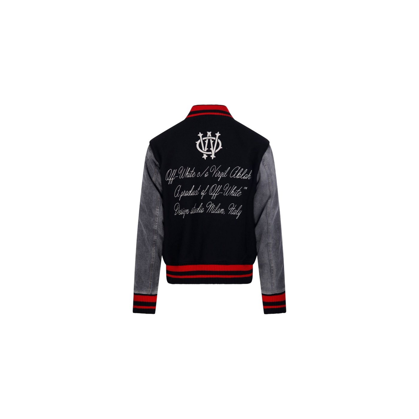 Off-White Varsity Logo Embroidered Button-Up Jacket