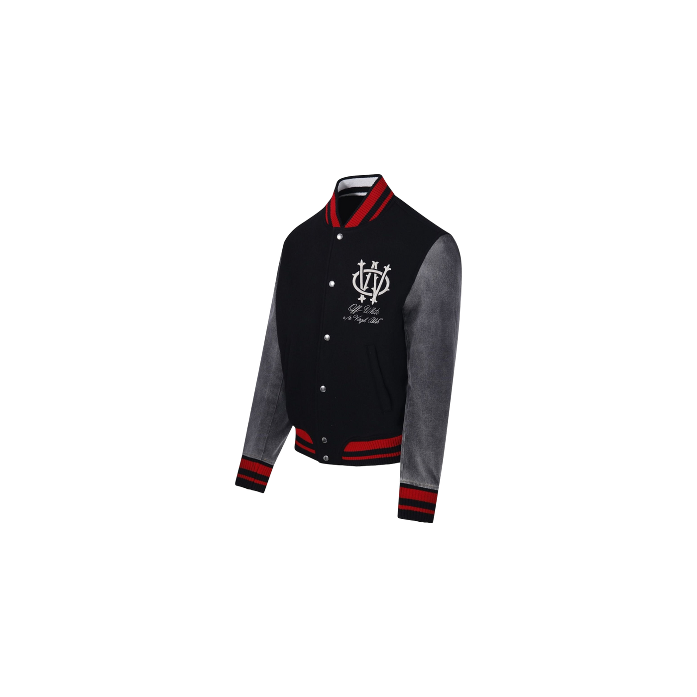 Off-White Varsity Logo Embroidered Button-Up Jacket