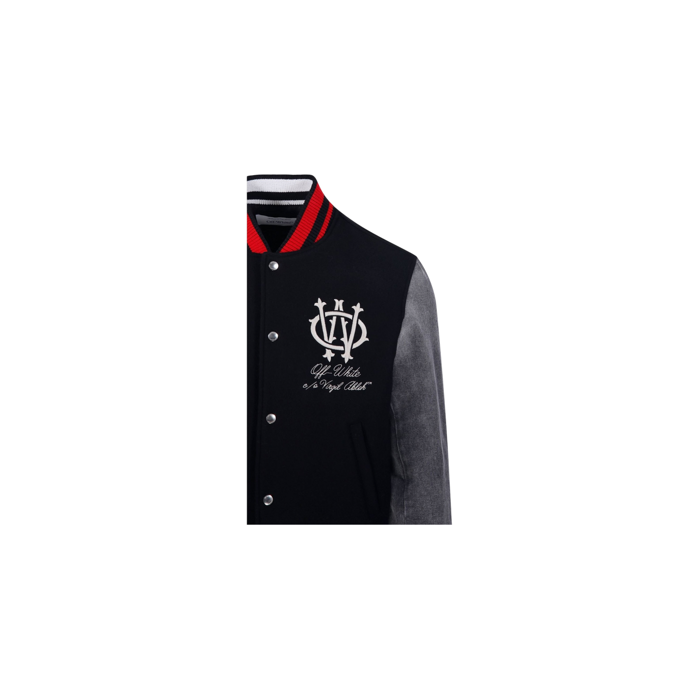 Off-White Varsity Logo Embroidered Button-Up Jacket