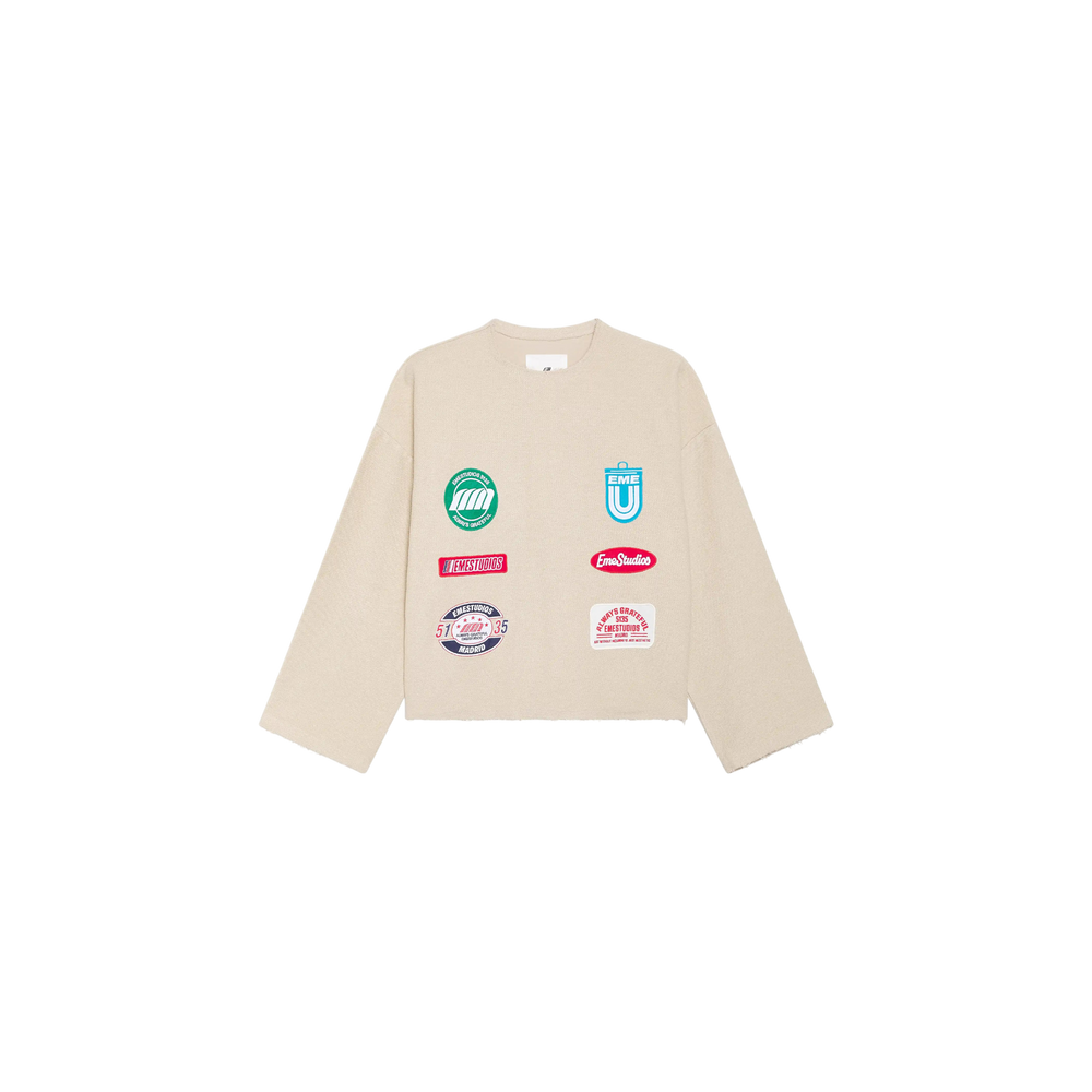 Eme Studios Patches Sand Oversized Crewneck