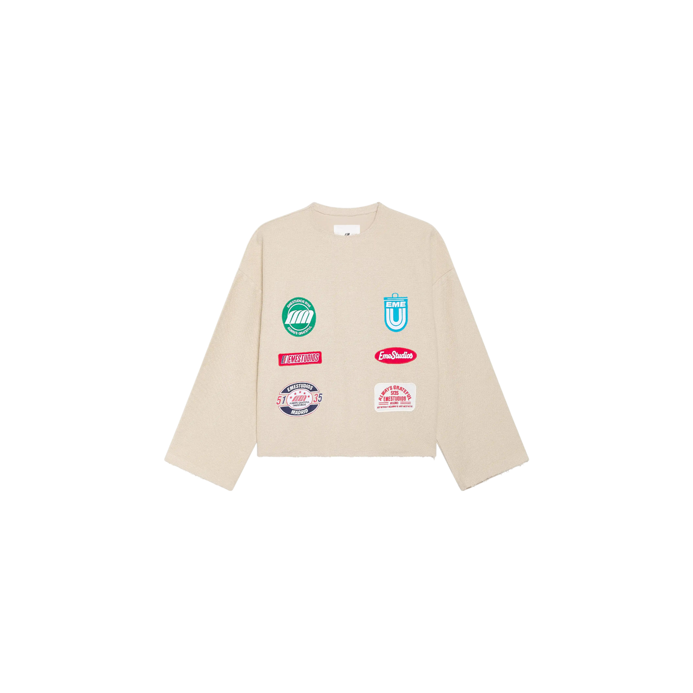 Eme Studios Patches Sand Oversized Crewneck