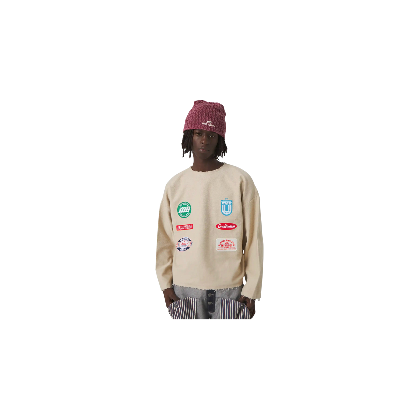 Eme Studios Patches Sand Oversized Crewneck