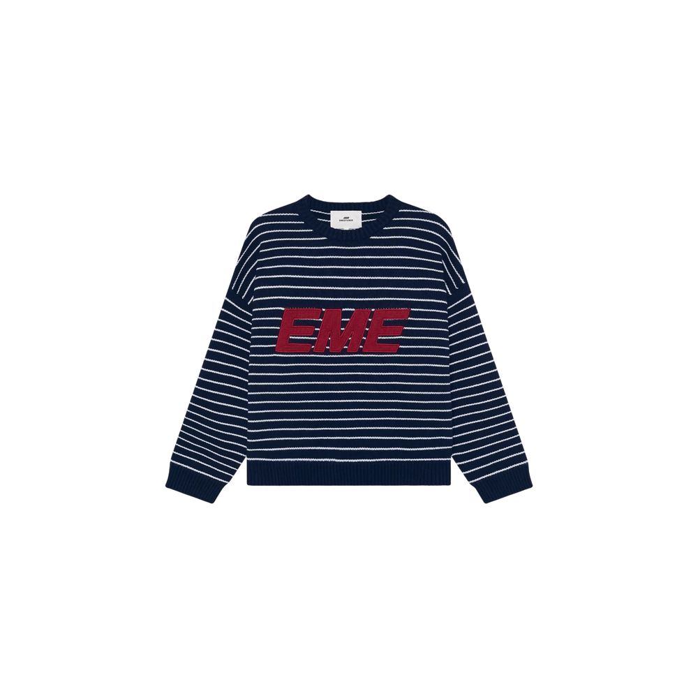 Eme Studios Pinstripe Night Sky Knit Sweater