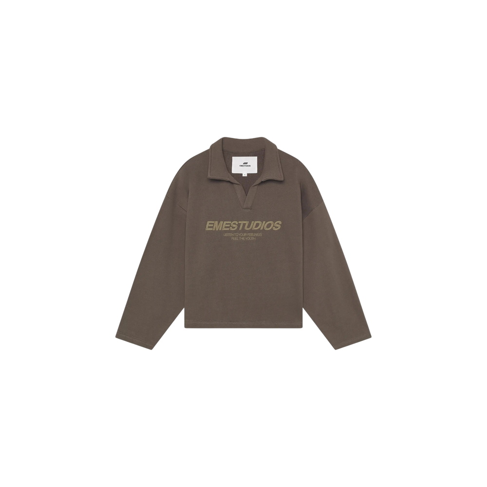 Eme Studios Playtime Olive Polo Crewneck