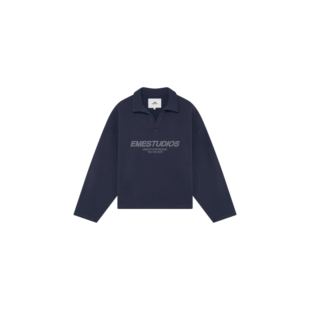 Eme Studios Playtime Ombre Blue Polo Crewneck