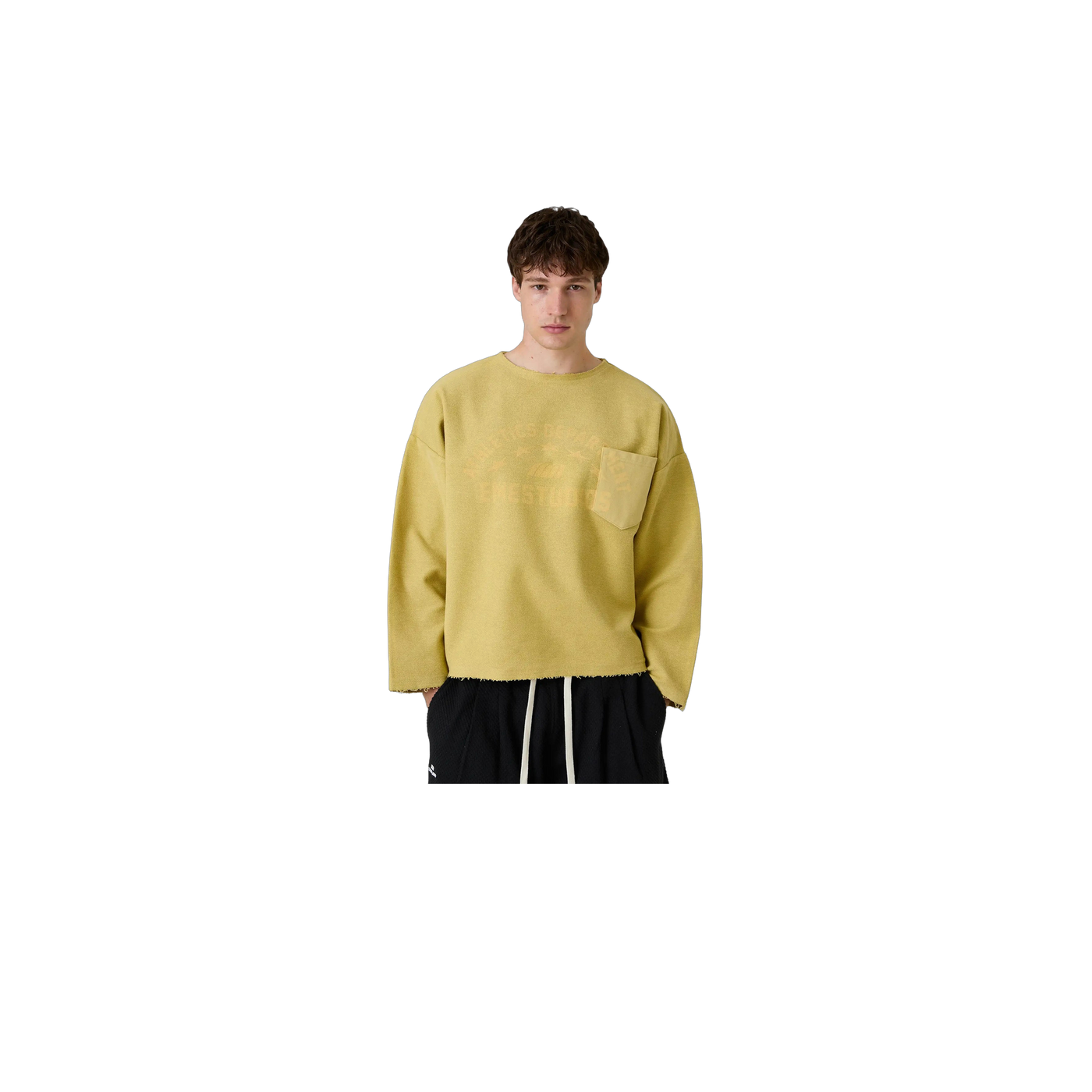 Eme Studios Pocket Antique Green Reverse Crewneck