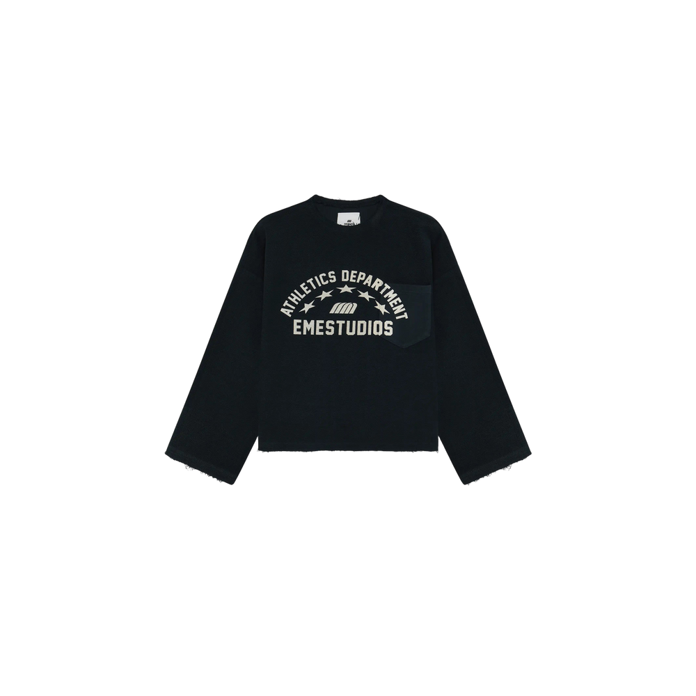 Eme Studios Pocket Navy Reverse Crewneck