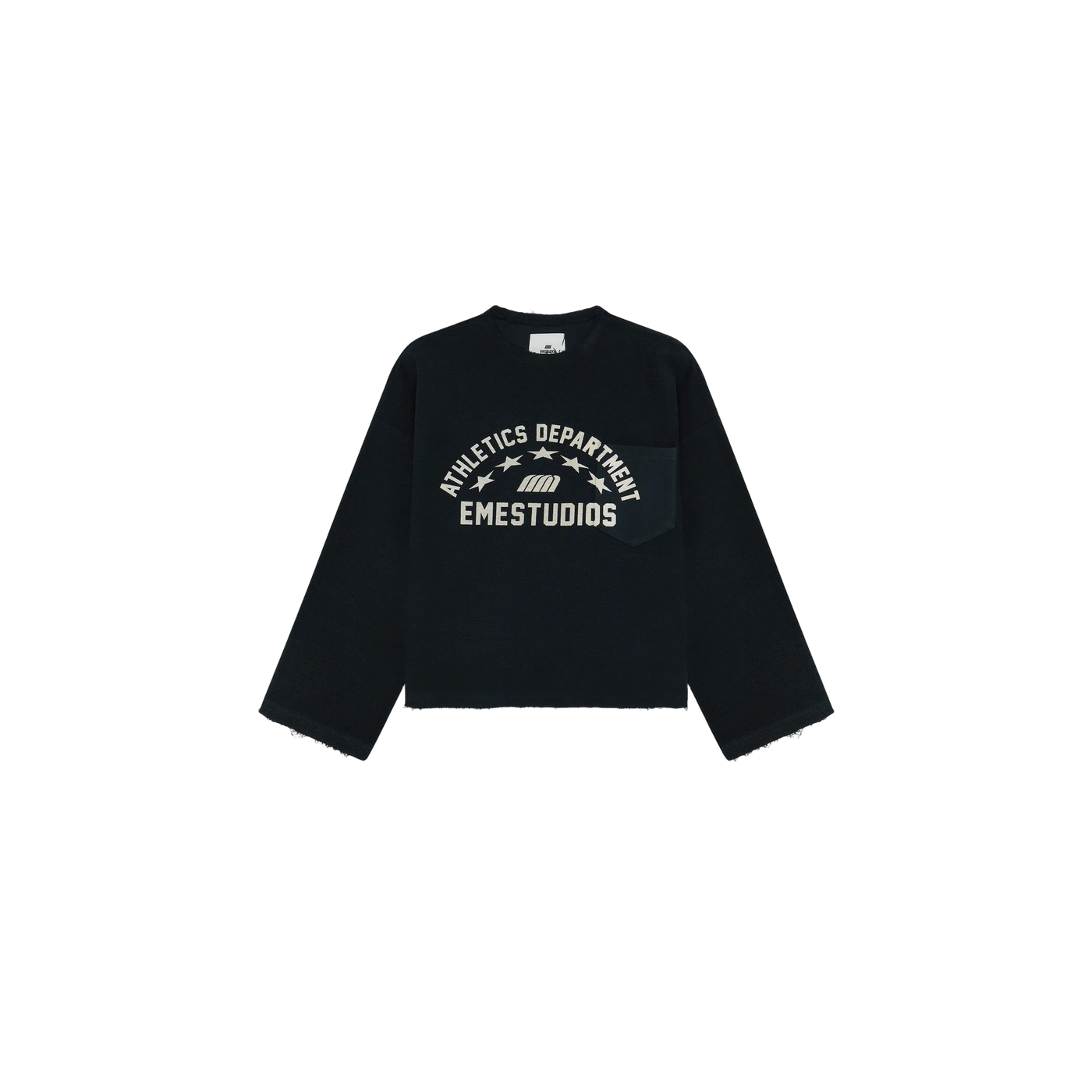 Eme Studios Pocket Navy Reverse Crewneck