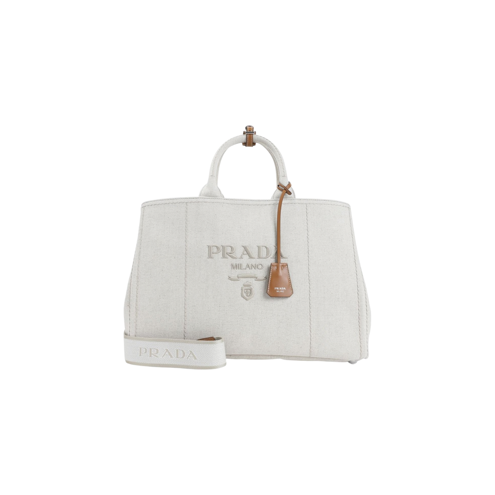 Prada Logo-Embroidered Top Handle Bag
