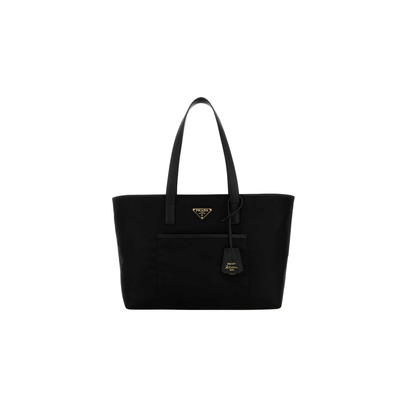 Prada Logo Plaque Tote Bag