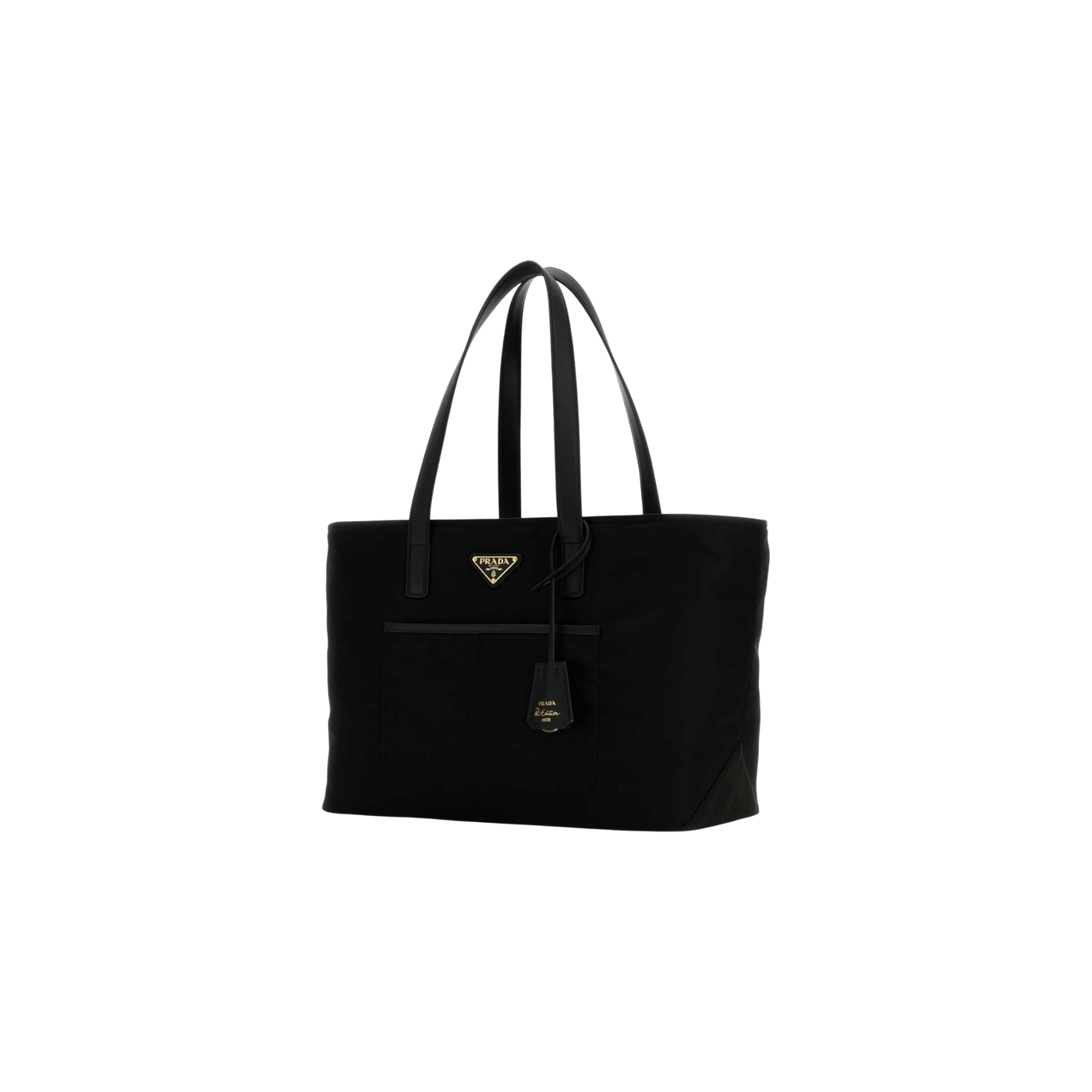 Prada Logo Plaque Tote Bag