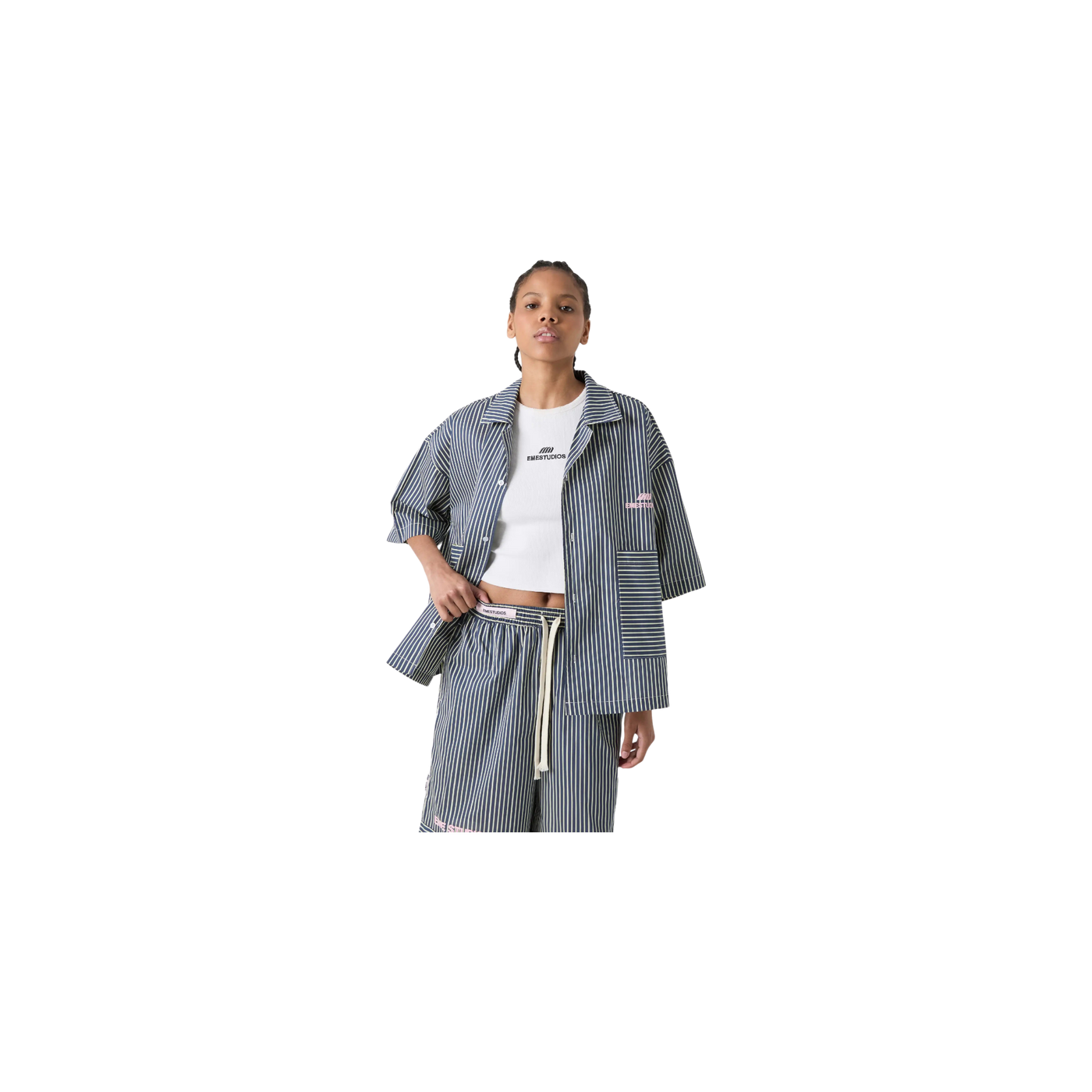 Eme Studios Pyjama Boxy Top Navy