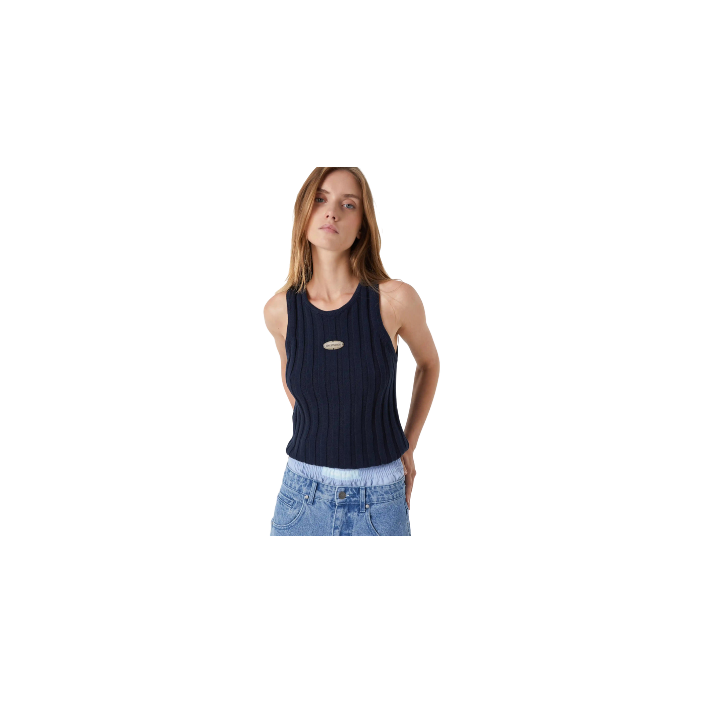 Eme Studios Rib Navy Tank Top