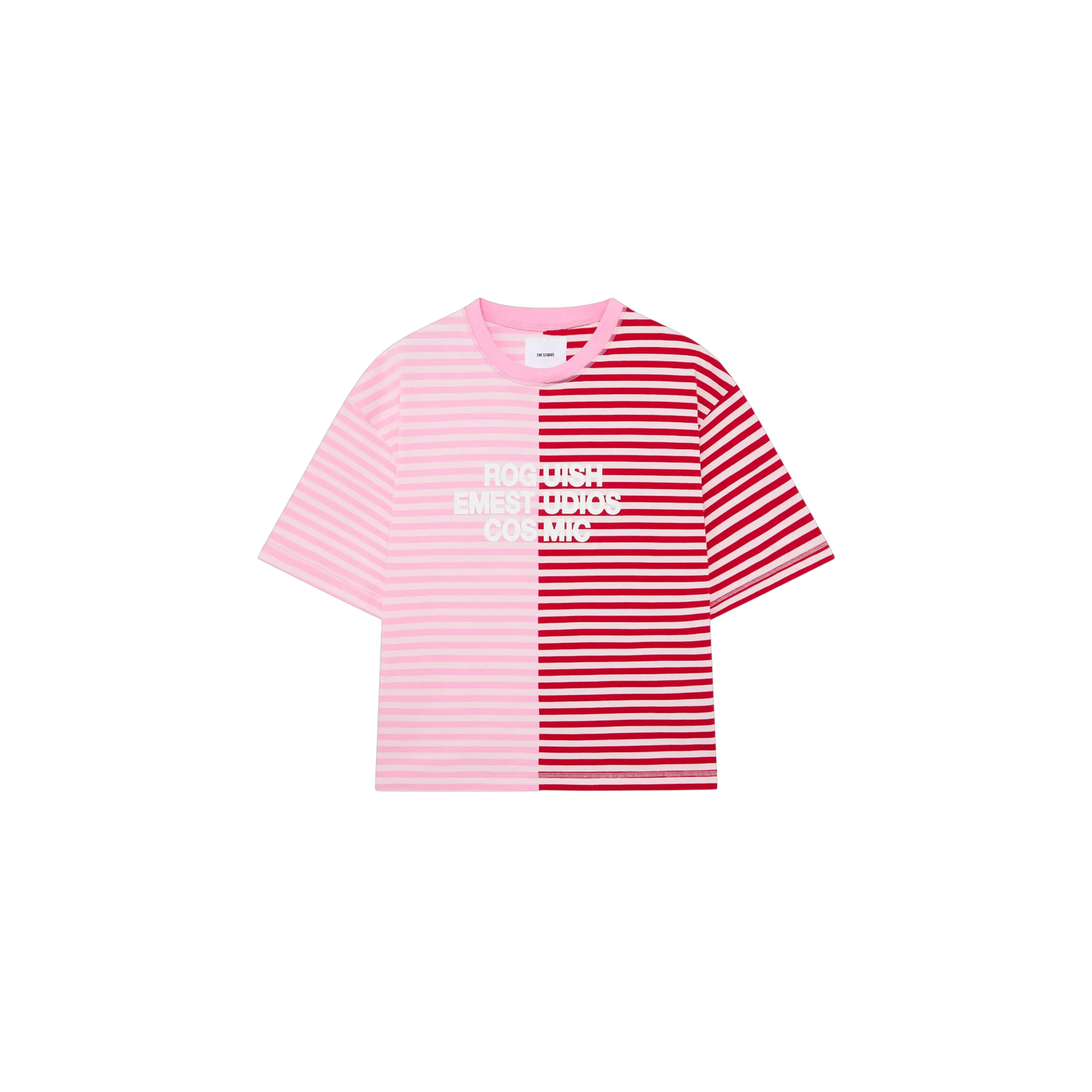 Eme Studios Roguish Fucsia Striped Oversized T-Shirt