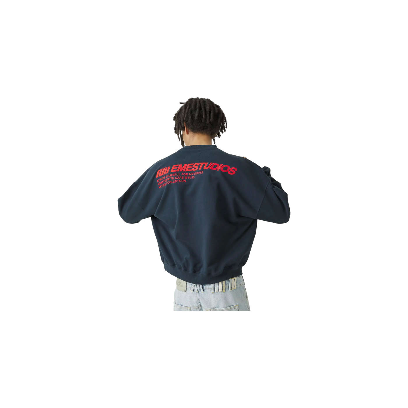 Eme Studios Roots Navy Oversized Crewneck