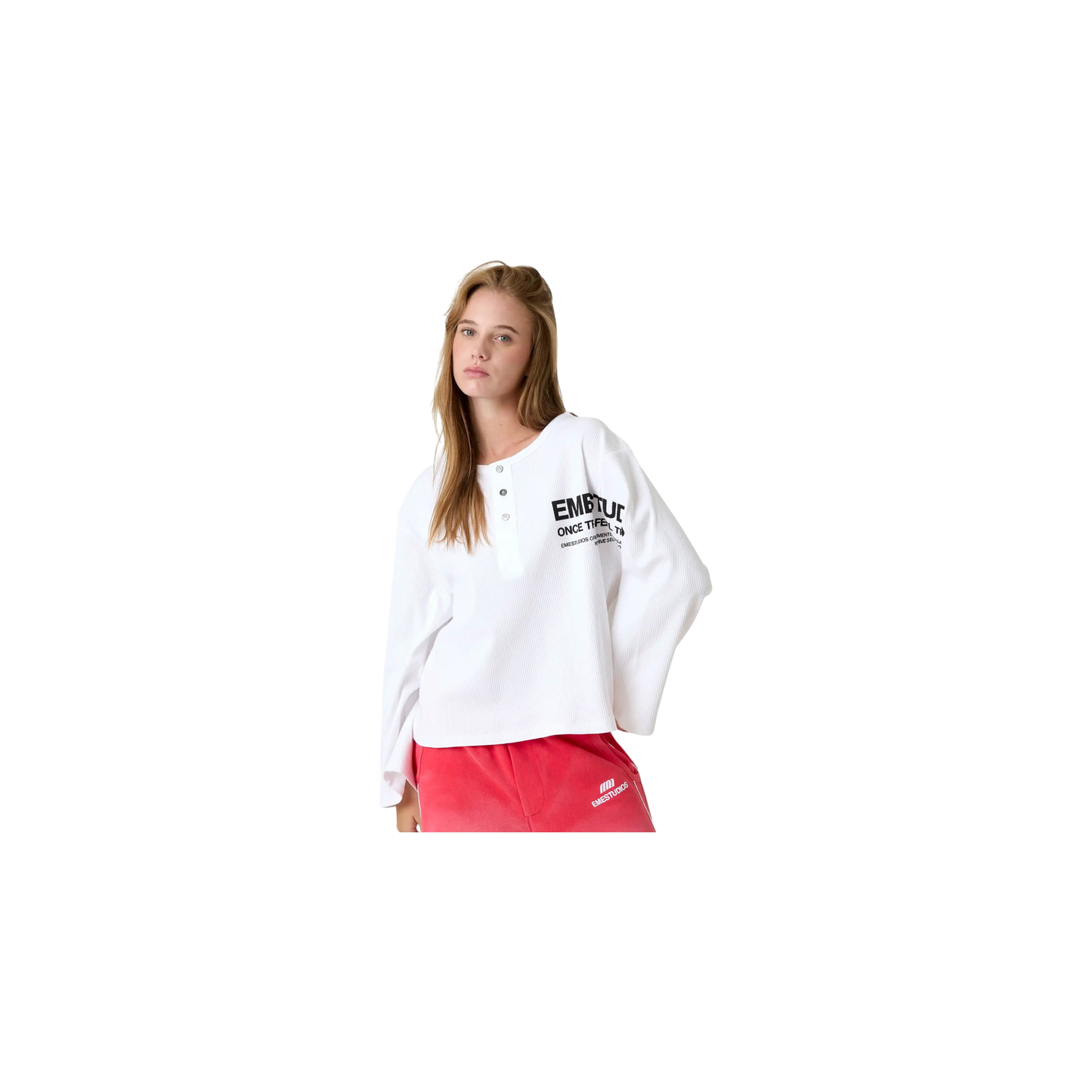Eme Studios Selection Henley Pearl Long Sleeve