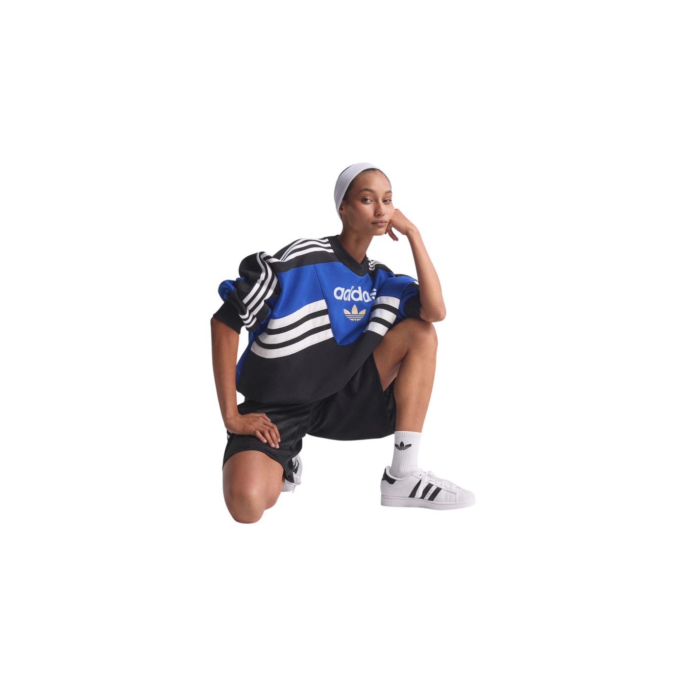 Adidas Crew With Cutline Sweatshirt Royal Blue