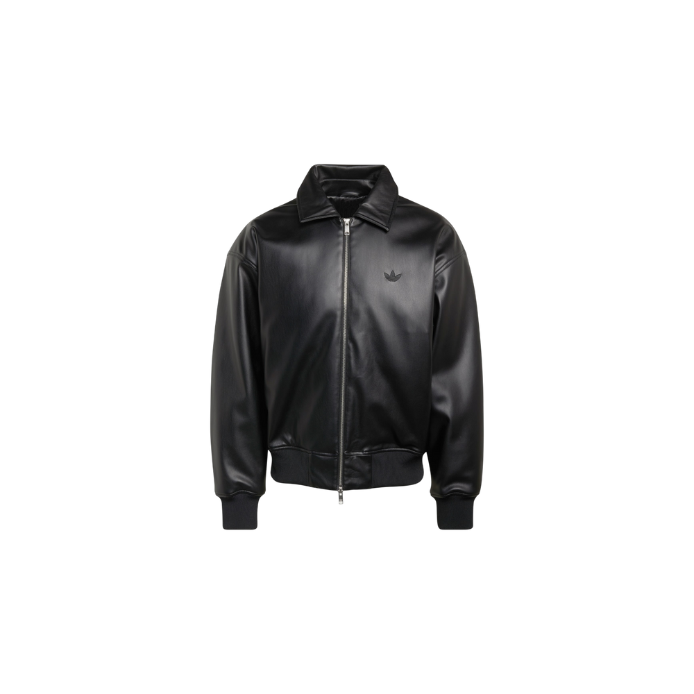 Adidas Premium Essentials Faux Leather Bomber Jacket Black