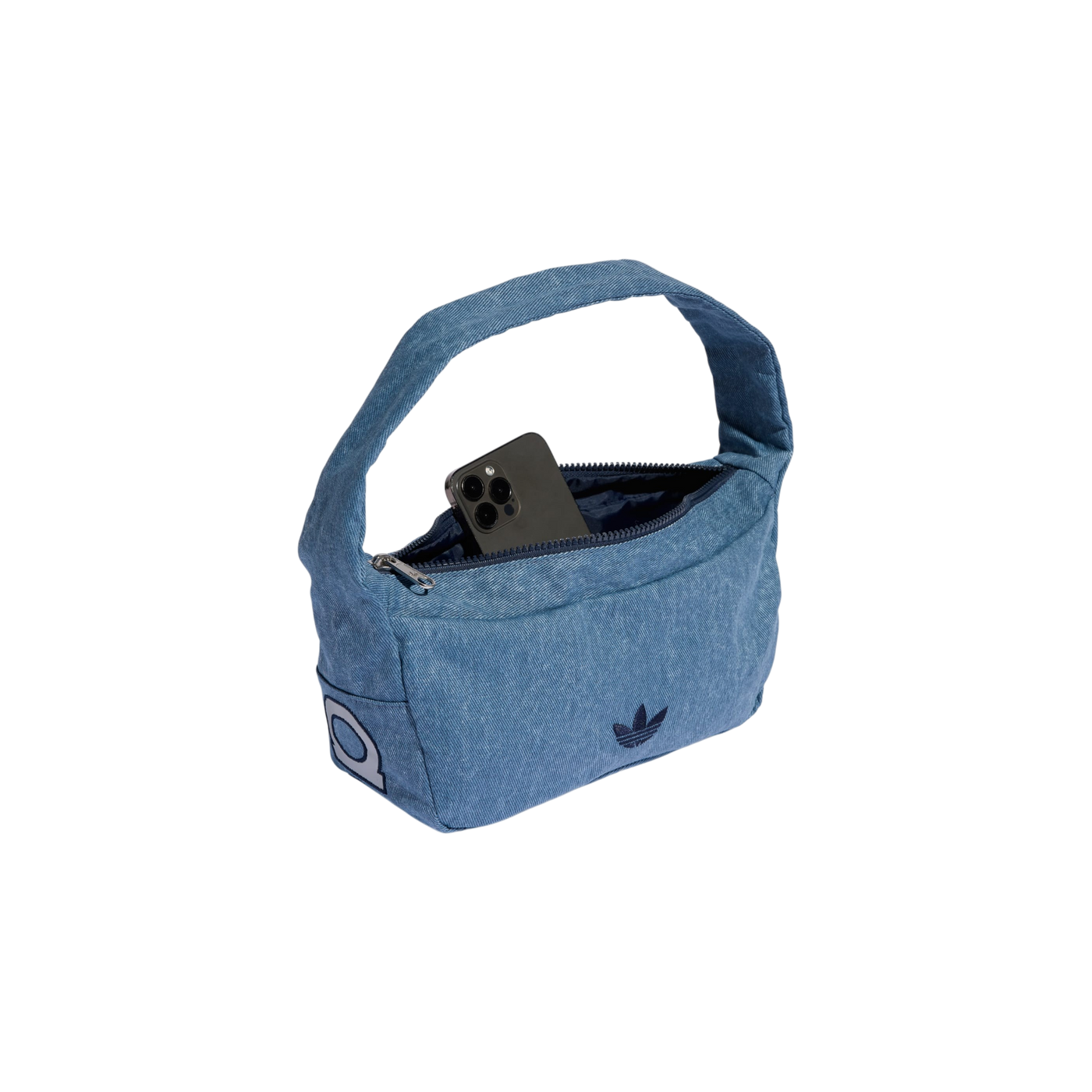 Adidas Small Shoulder Bag Washed Effect Light Denim