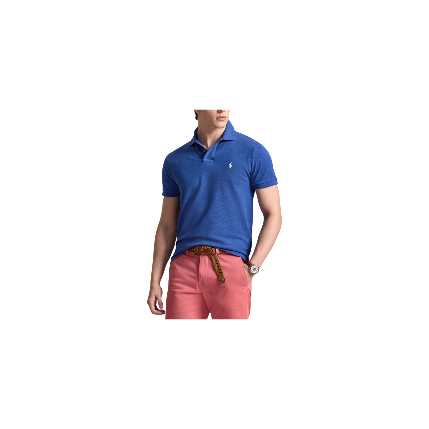 Polo Ralph Lauren Piqué Polo Shirt Custom Slim Fit Blue