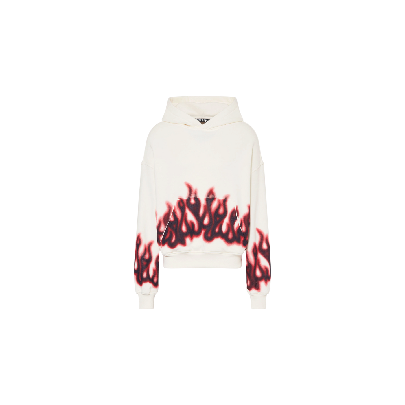 Palm Angels Oversized Hoodie Flames Ecru